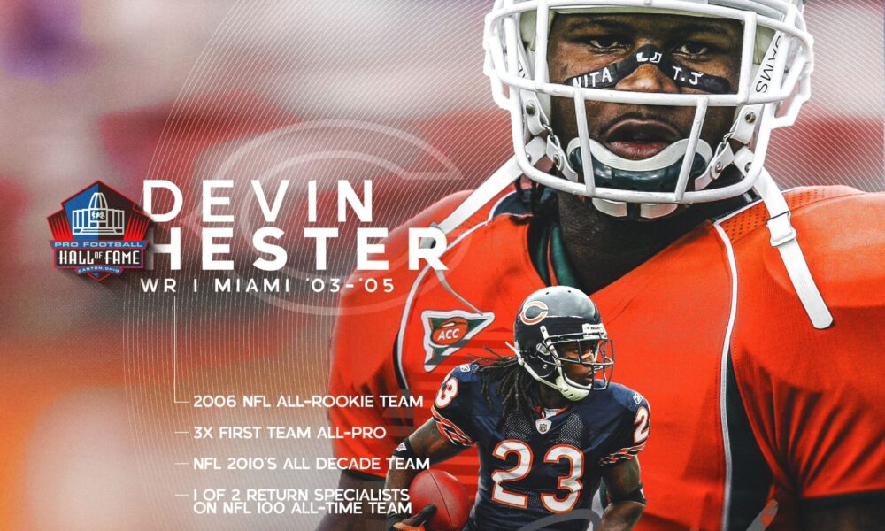 Devin Hester Inducted into the 2024 Pro Football Hall of Fame Class